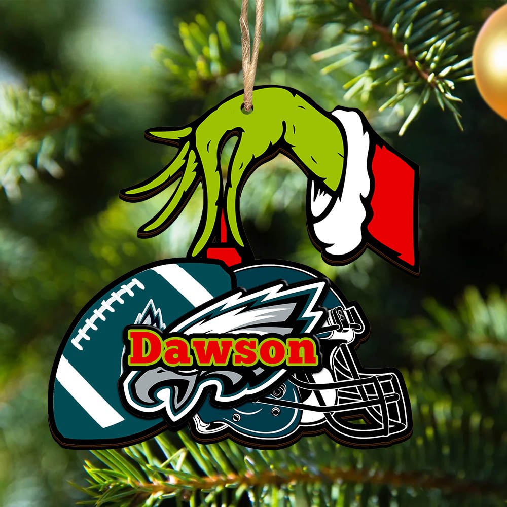 Philadelphia Eagles 2 Layered Wooden Ornament 2024 Version Personalized Your Name, Football Team Ornament, Football Lover Gifts ETHY-52254