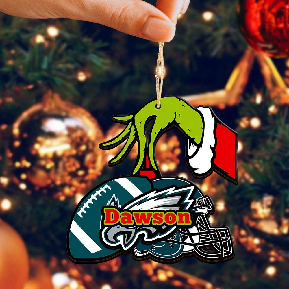 Alternative view of Philadelphia Eagles 2 Layered Wooden Ornament 2024 Version Personalized Your Name, Football Team Ornament, Football Lover Gifts ETHY-52254