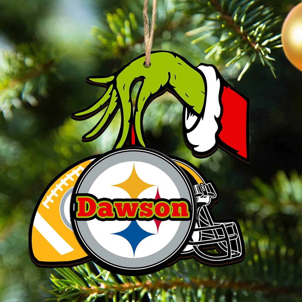 Pittsburgh Steelers 2 Layered Wooden Ornament 2024 Version Personalized Your Name, Football Team Ornament, Football Lover Gifts ETHY-52254