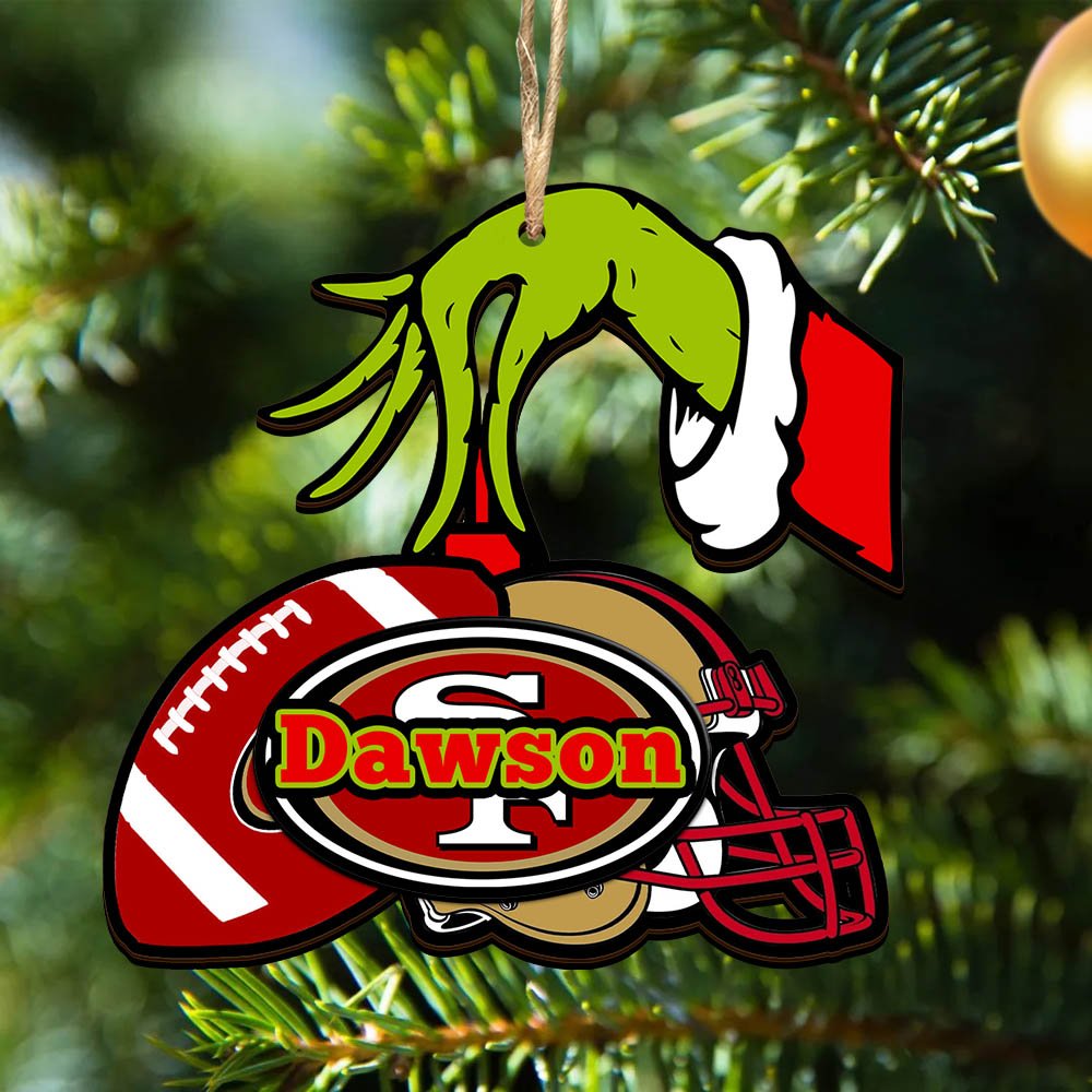 San Francisco 49ers 2 Layered Wooden Ornament 2024 Version Personalized Your Name, Football Team Ornament, Football Lover Gifts ETHY-52254