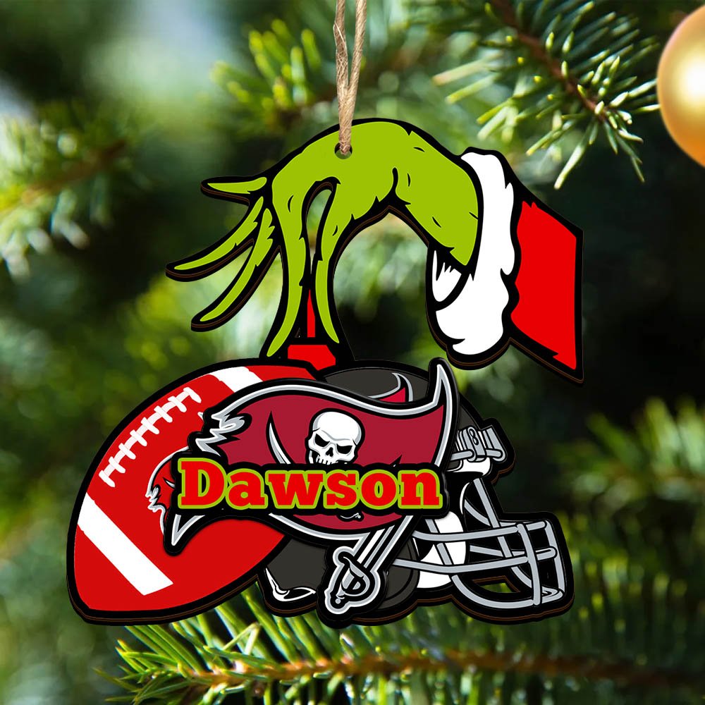 Tampa Bay Buccaneers 2 Layered Wooden Ornament 2024 Version Personalized Your Name, Football Team Ornament, Football Lover Gifts ETHY-52254