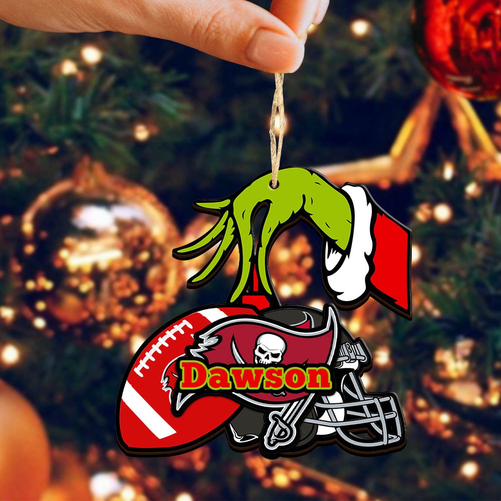 Alternative view of Tampa Bay Buccaneers 2 Layered Wooden Ornament 2024 Version Personalized Your Name, Football Team Ornament, Football Lover Gifts ETHY-52254