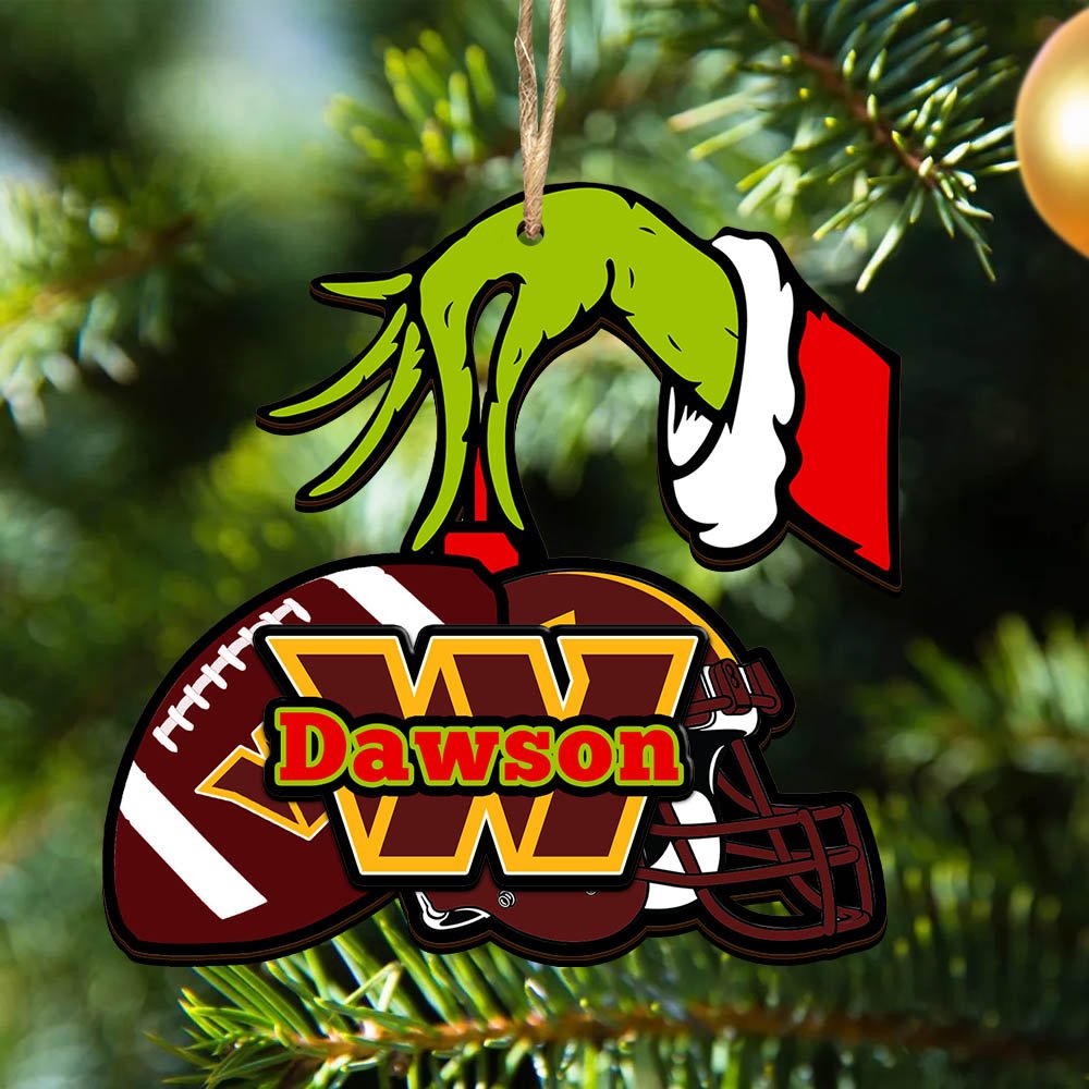 Washington Commanders 2 Layered Wooden Ornament 2024 Version Personalized Your Name, Football Team Ornament, Football Lover Gifts ETHY-52254