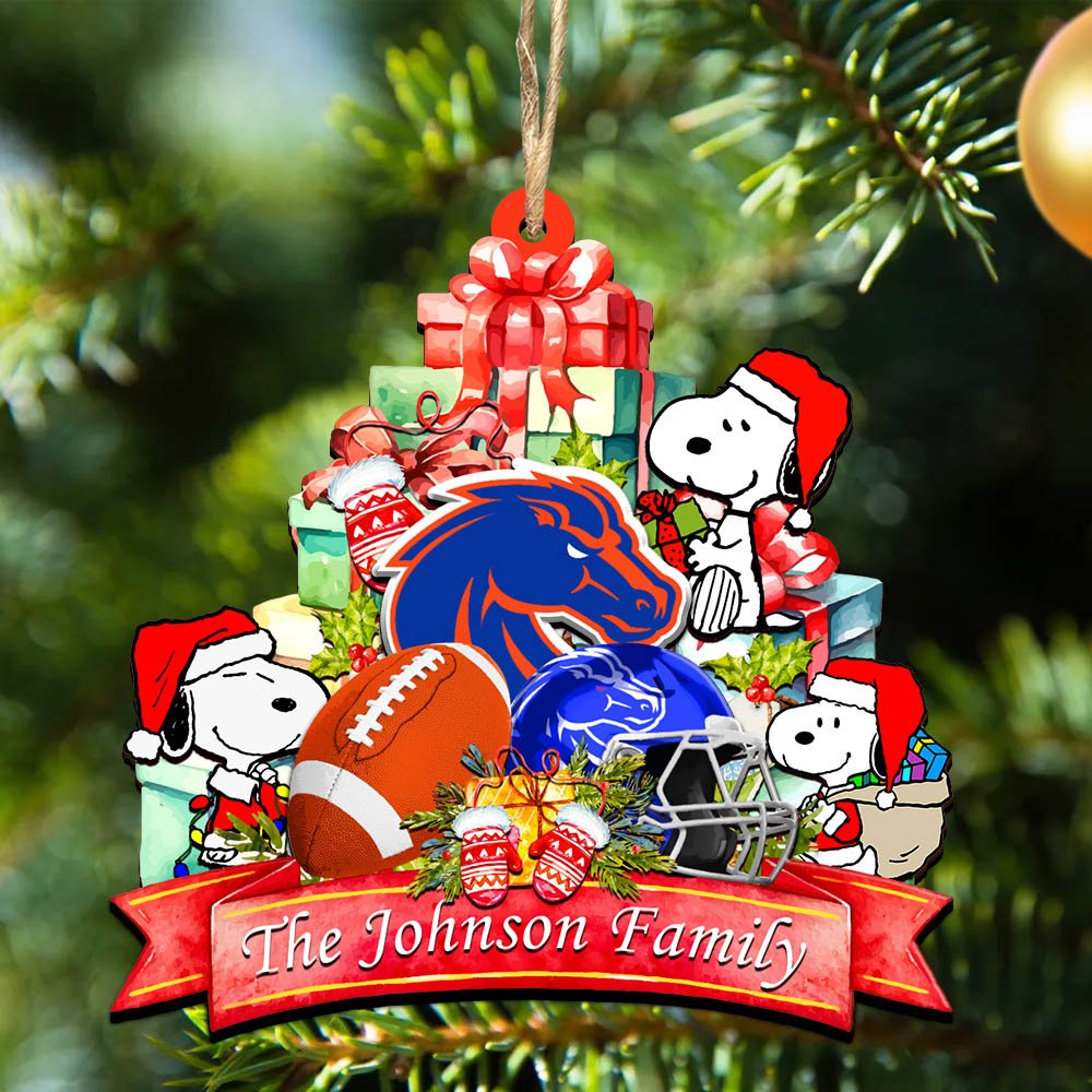 Boise State Broncos 2 Layered Wooden Ornament 2024 Version Personalized Your Family Name, Sport Ornament, Christmas Gifts For Sport Fan, Home Decorations ETHY-52262
