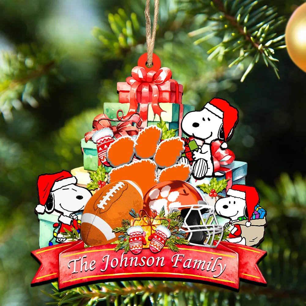 Clemson Tigers 2 Layered Wooden Ornament 2024 Version Personalized Your Family Name, Sport Ornament, Christmas Gifts For Sport Fan, Home Decorations ETHY-52262