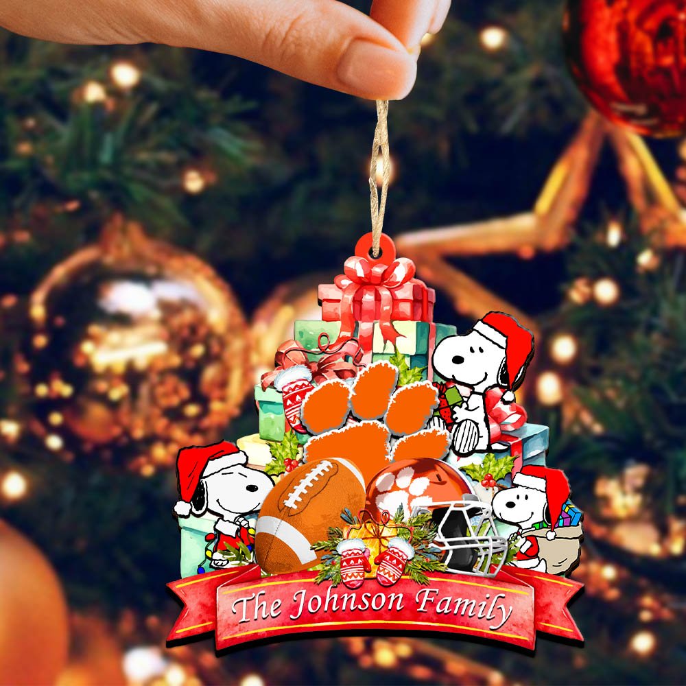 Alternative view of Clemson Tigers 2 Layered Wooden Ornament 2024 Version Personalized Your Family Name, Sport Ornament, Christmas Gifts For Sport Fan, Home Decorations ETHY-52262