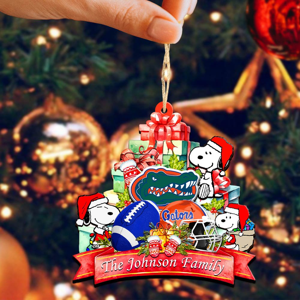 Alternative view of Florida Gators 2 Layered Wooden Ornament 2024 Version Personalized Your Family Name, Sport Ornament, Christmas Gifts For Sport Fan, Home Decorations ETHY-52262