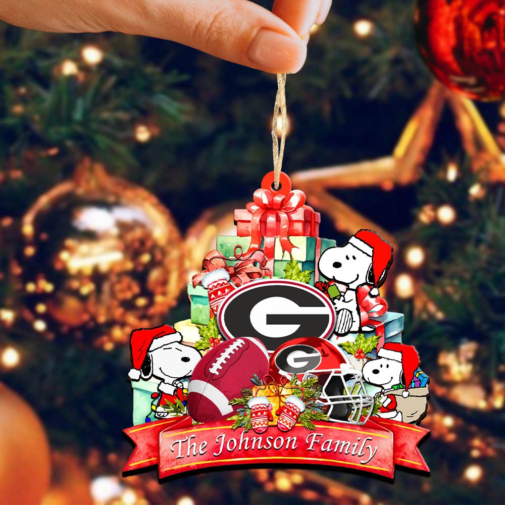 Alternative view of Georgia Bulldogs 2 Layered Wooden Ornament 2024 Version Personalized Your Family Name, Sport Ornament, Christmas Gifts For Sport Fan, Home Decorations ETHY-52262