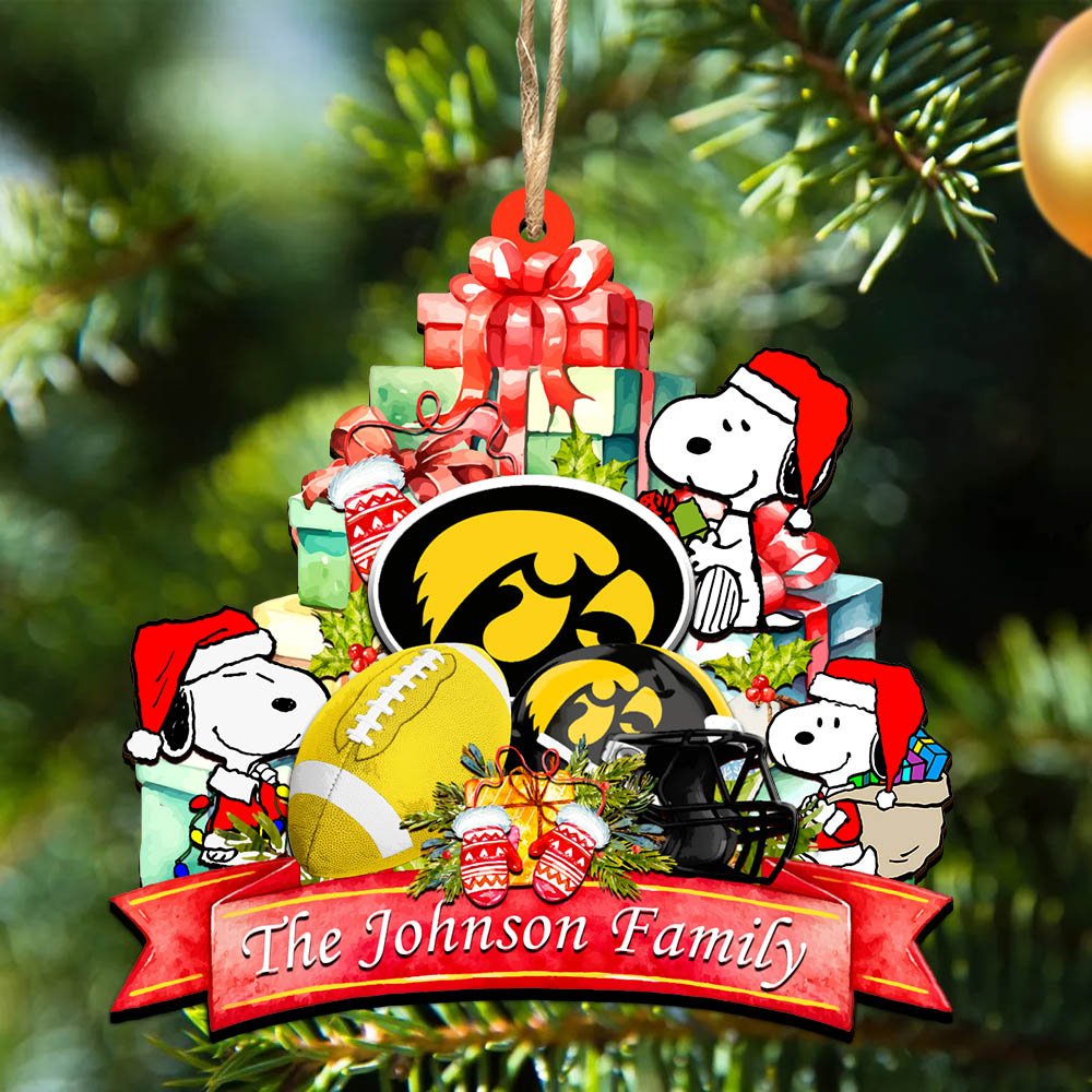 Iowa Hawkeyes 2 Layered Wooden Ornament 2024 Version Personalized Your Family Name, Sport Ornament, Christmas Gifts For Sport Fan, Home Decorations ETHY-52262