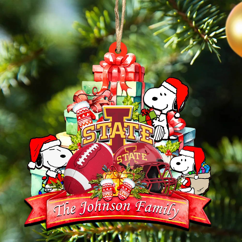 Iowa State Cyclones 2 Layered Wooden Ornament 2024 Version Personalized Your Family Name, Sport Ornament, Christmas Gifts For Sport Fan, Home Decorations ETHY-52262