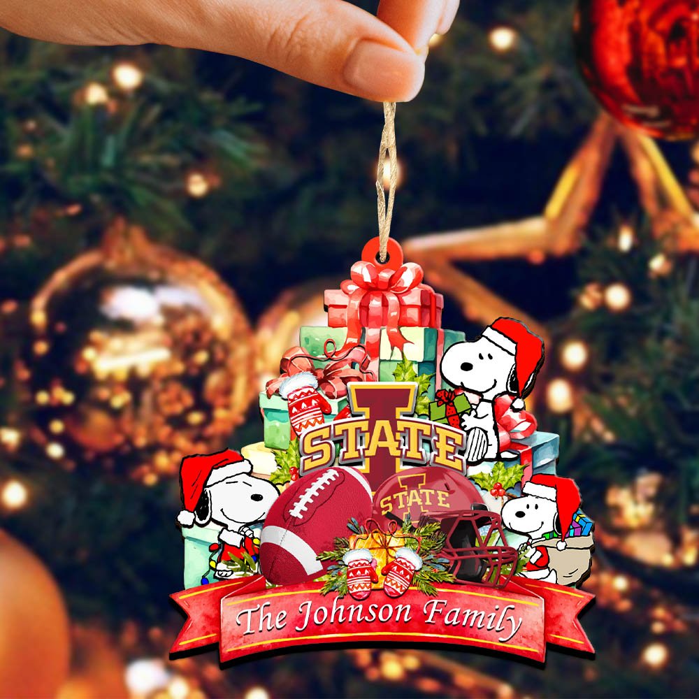 Alternative view of Iowa State Cyclones 2 Layered Wooden Ornament 2024 Version Personalized Your Family Name, Sport Ornament, Christmas Gifts For Sport Fan, Home Decorations ETHY-52262