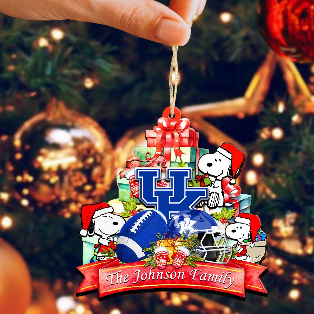 Alternative view of Kentucky Wildcats 2 Layered Wooden Ornament 2024 Version Personalized Your Family Name, Sport Ornament, Christmas Gifts For Sport Fan, Home Decorations ETHY-52262