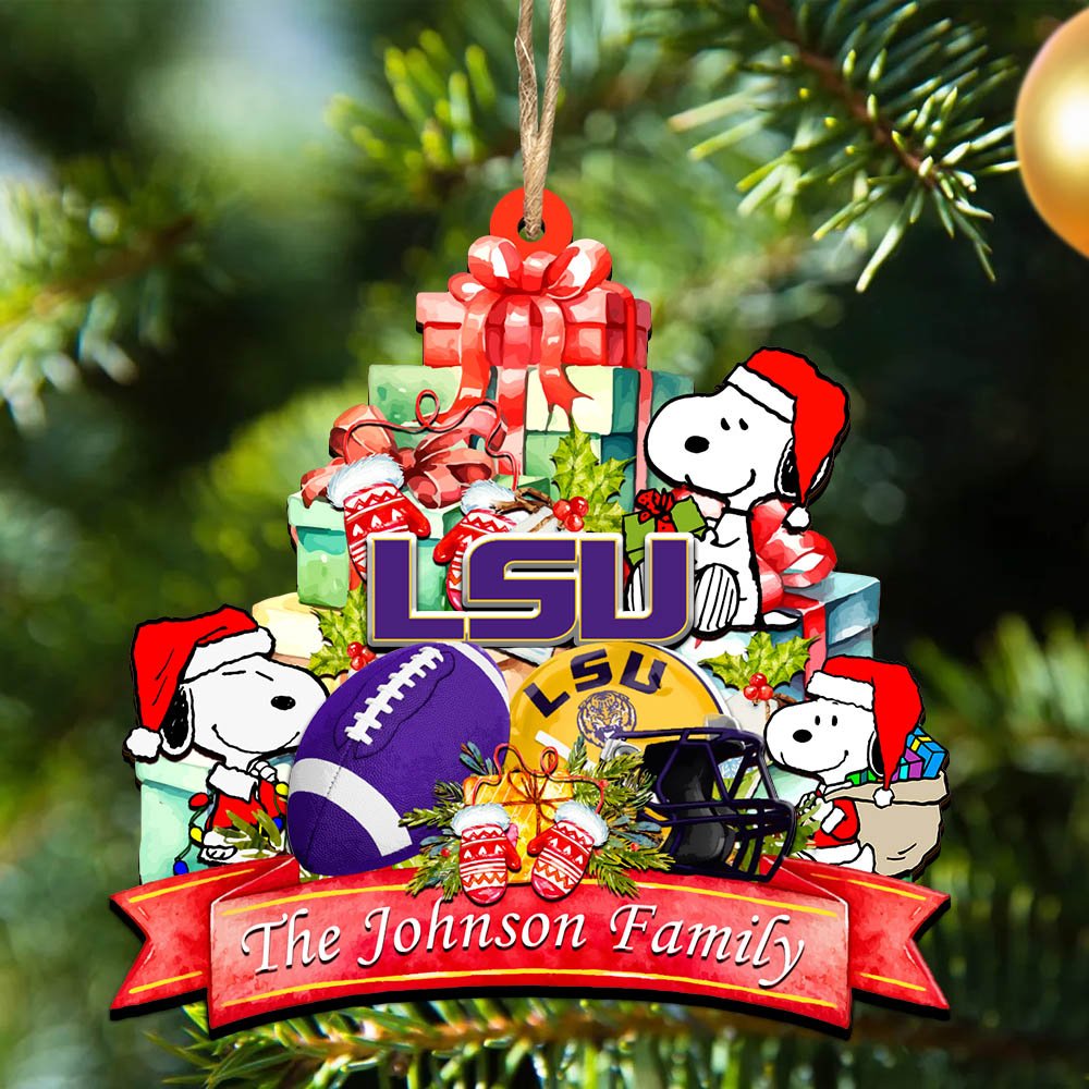 LSU TIGERS 2 Layered Wooden Ornament 2024 Version Personalized Your Family Name, Sport Ornament, Christmas Gifts For Sport Fan, Home Decorations ETHY-52262