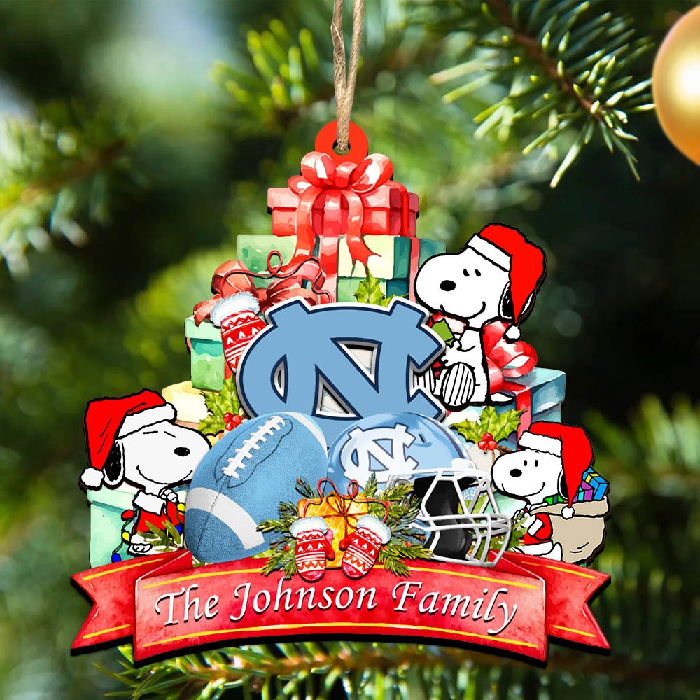 North Carolina Tar Heels 2 Layered Wooden Ornament 2024 Version Personalized Your Family Name, Sport Ornament, Christmas Gifts For Sport Fan, Home Decorations ETHY-52262