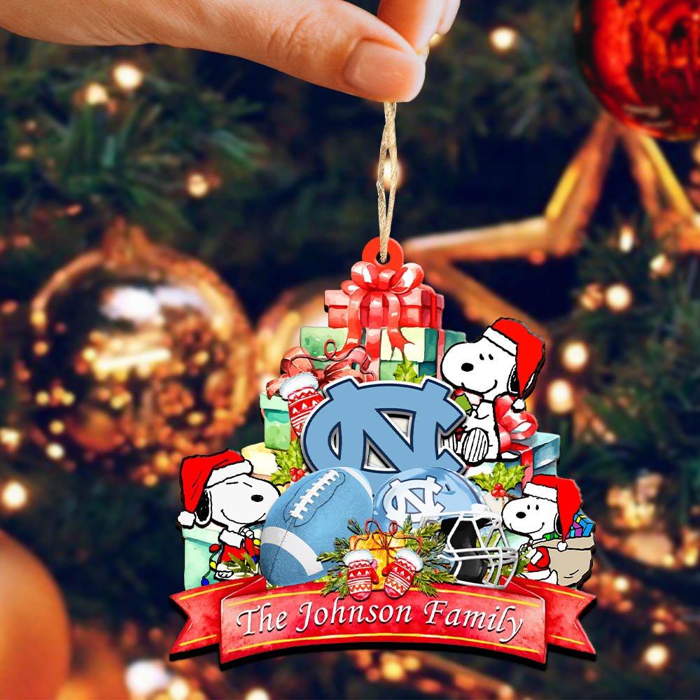 Alternative view of North Carolina Tar Heels 2 Layered Wooden Ornament 2024 Version Personalized Your Family Name, Sport Ornament, Christmas Gifts For Sport Fan, Home Decorations ETHY-52262
