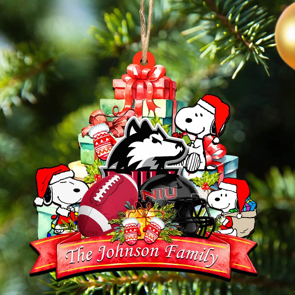 Northern Illinois Huskies 2 Layered Wooden Ornament 2024 Version Personalized Your Family Name, Sport Ornament, Christmas Gifts For Sport Fan, Home Decorations ETHY-52262