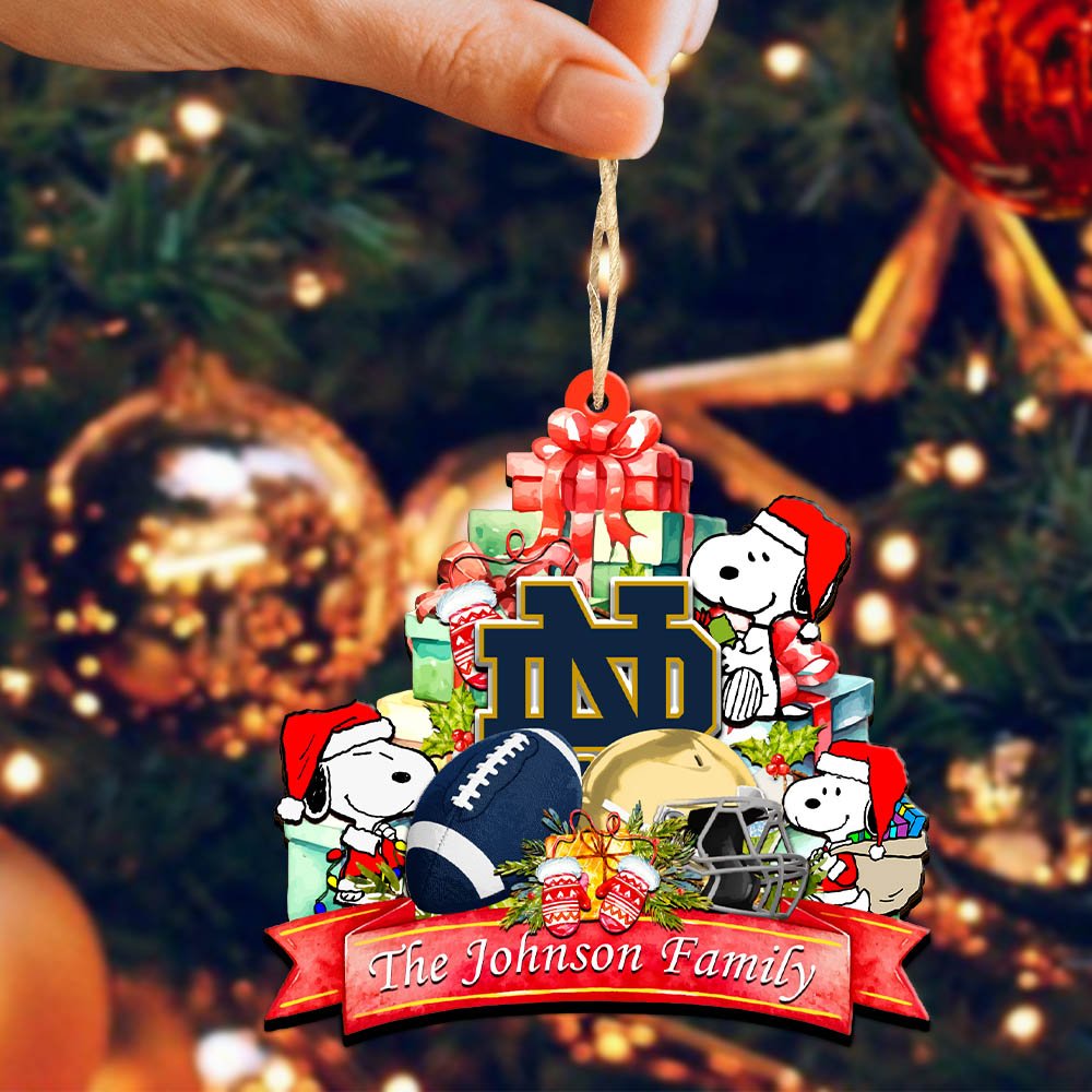 Alternative view of Notre Dame Fighting Irish 2 Layered Wooden Ornament 2024 Version Personalized Your Family Name, Sport Ornament, Christmas Gifts For Sport Fan, Home Decorations ETHY-52262