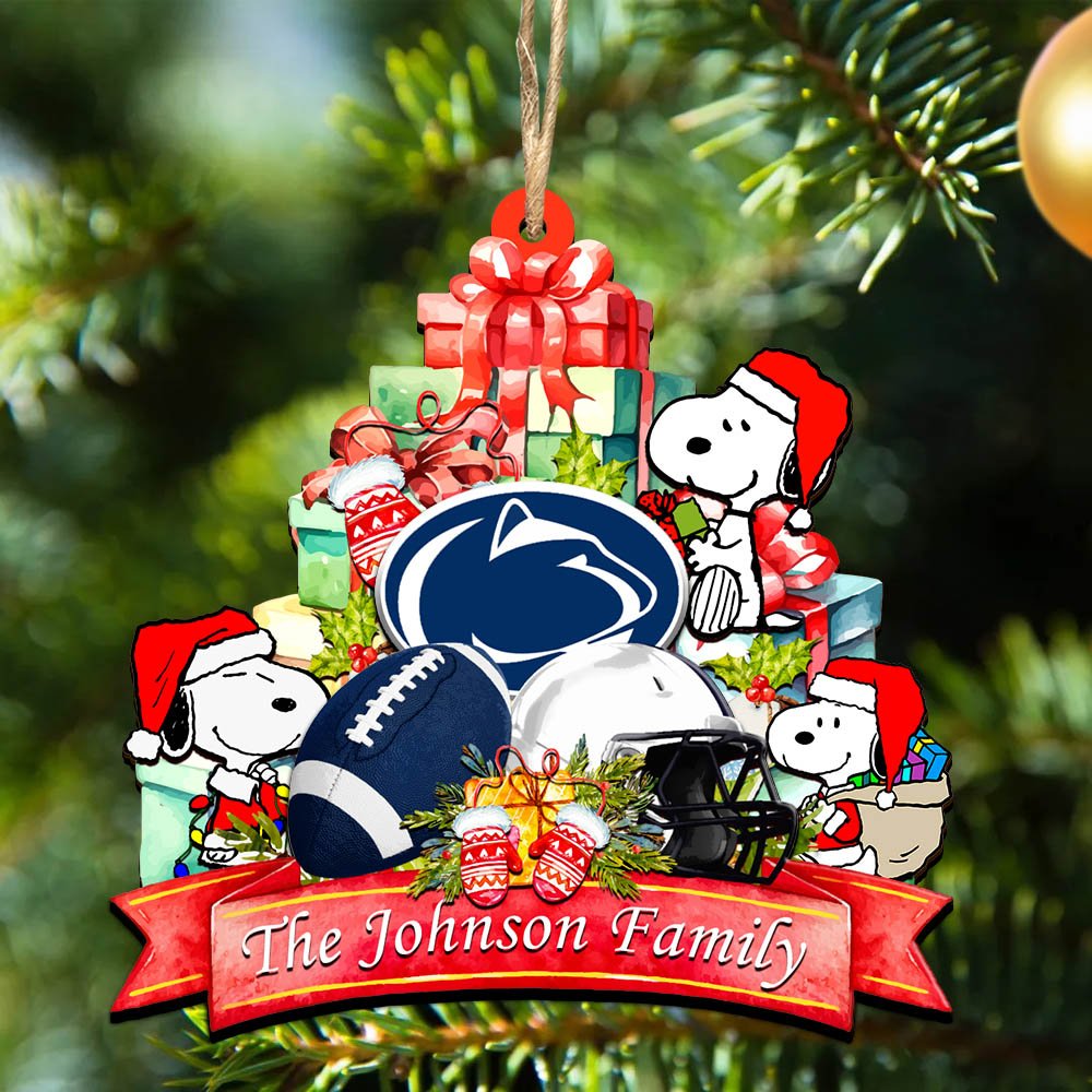 Penn State Nittany Lions 2 Layered Wooden Ornament 2024 Version Personalized Your Family Name, Sport Ornament, Christmas Gifts For Sport Fan, Home Decorations ETHY-52262