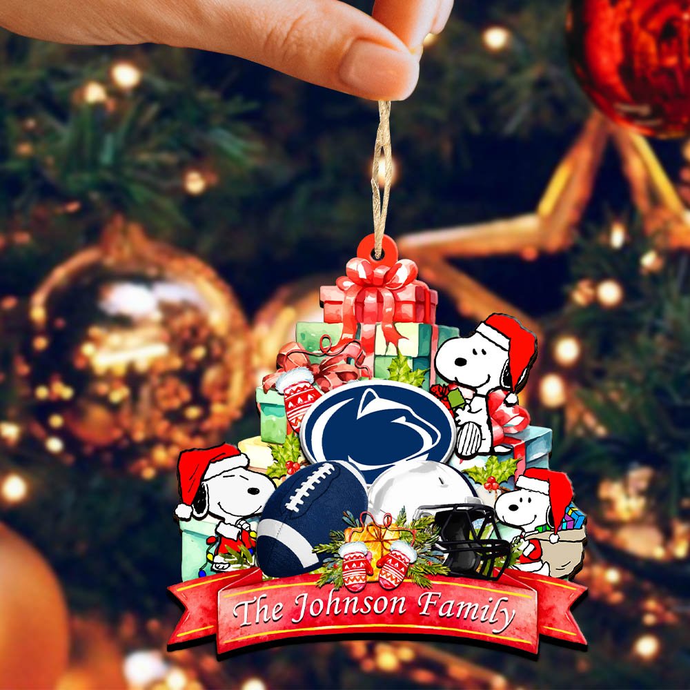 Alternative view of Penn State Nittany Lions 2 Layered Wooden Ornament 2024 Version Personalized Your Family Name, Sport Ornament, Christmas Gifts For Sport Fan, Home Decorations ETHY-52262