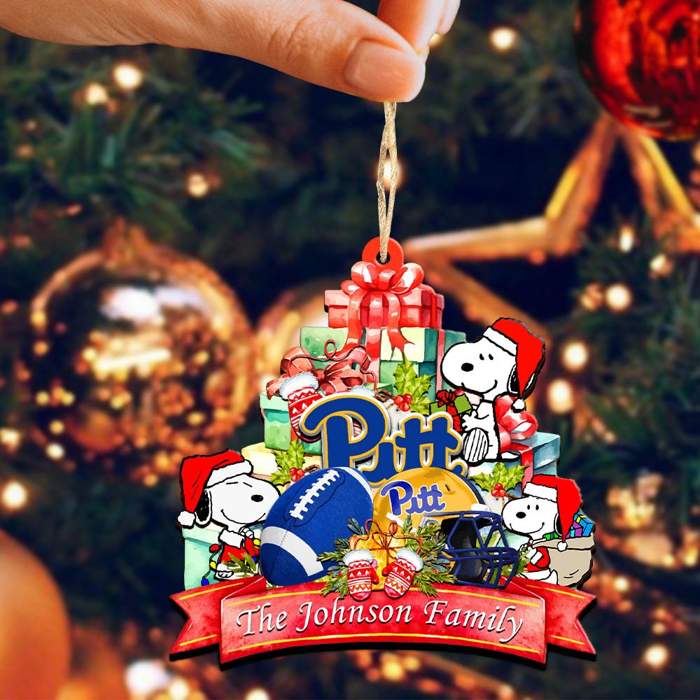 Alternative view of Pittsburgh Panthers 2 Layered Wooden Ornament 2024 Version Personalized Your Family Name, Sport Ornament, Christmas Gifts For Sport Fan, Home Decorations ETHY-52262