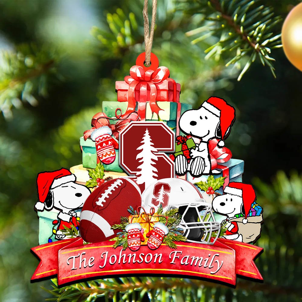 Stanford Cardinal 2 Layered Wooden Ornament 2024 Version Personalized Your Family Name, Sport Ornament, Christmas Gifts For Sport Fan, Home Decorations ETHY-52262