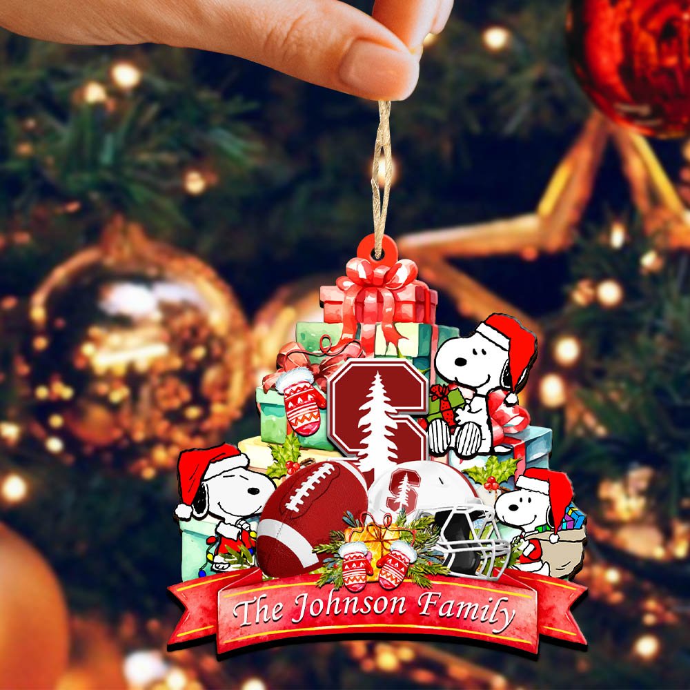 Alternative view of Stanford Cardinal 2 Layered Wooden Ornament 2024 Version Personalized Your Family Name, Sport Ornament, Christmas Gifts For Sport Fan, Home Decorations ETHY-52262