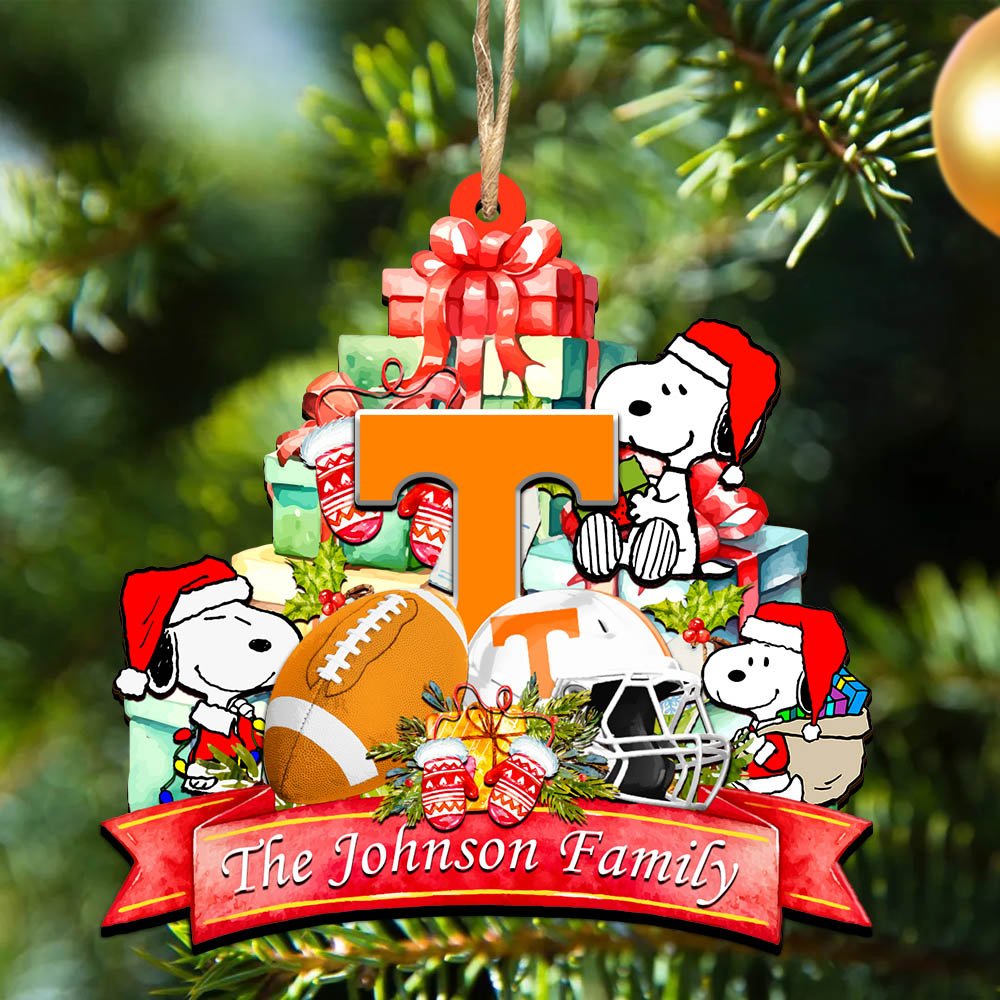 Tennessee Volunteers 2 Layered Wooden Ornament 2024 Version Personalized Your Family Name, Sport Ornament, Christmas Gifts For Sport Fan, Home Decorations ETHY-52262