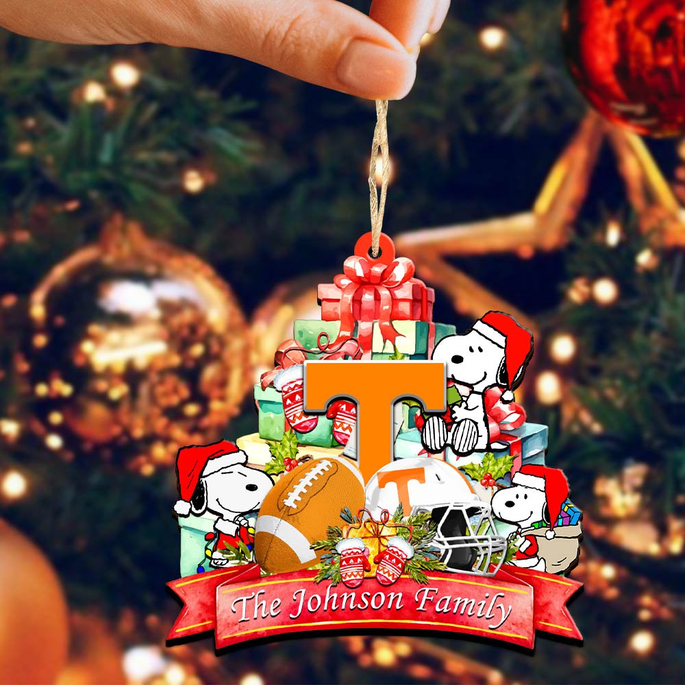 Alternative view of Tennessee Volunteers 2 Layered Wooden Ornament 2024 Version Personalized Your Family Name, Sport Ornament, Christmas Gifts For Sport Fan, Home Decorations ETHY-52262