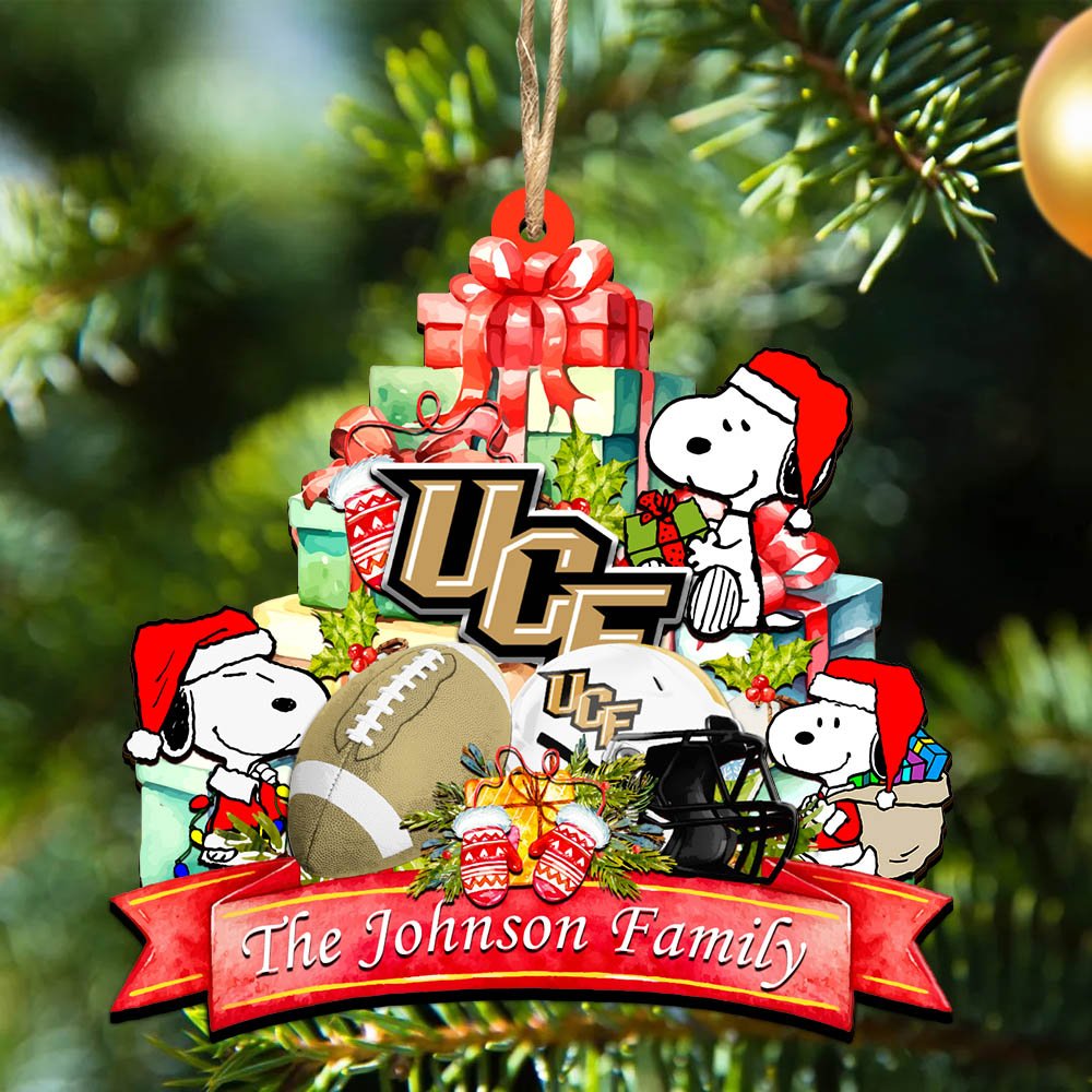 UCF Knights 2 Layered Wooden Ornament 2024 Version Personalized Your Family Name, Sport Ornament, Christmas Gifts For Sport Fan, Home Decorations ETHY-52262
