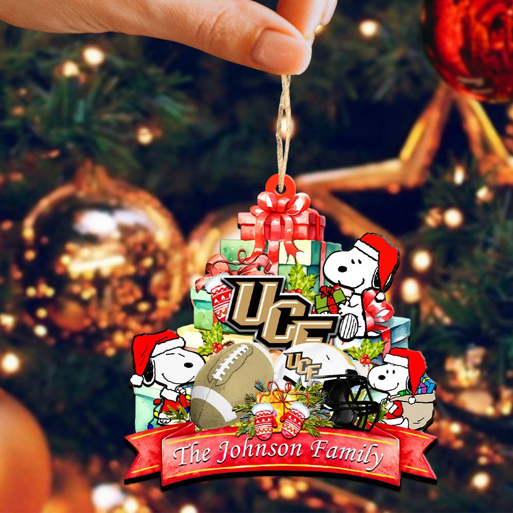 Alternative view of UCF Knights 2 Layered Wooden Ornament 2024 Version Personalized Your Family Name, Sport Ornament, Christmas Gifts For Sport Fan, Home Decorations ETHY-52262