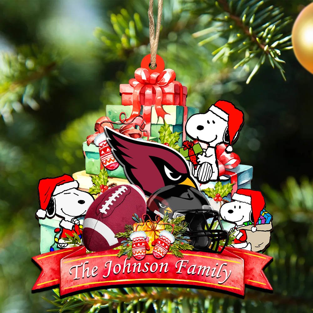 Arizona Cardinals 2 Layered Wooden Ornament 2024 Version Personalized Your Family Name, Sport Ornament, Christmas Gifts For Sport Fan, Home Decorations ETHY-52262