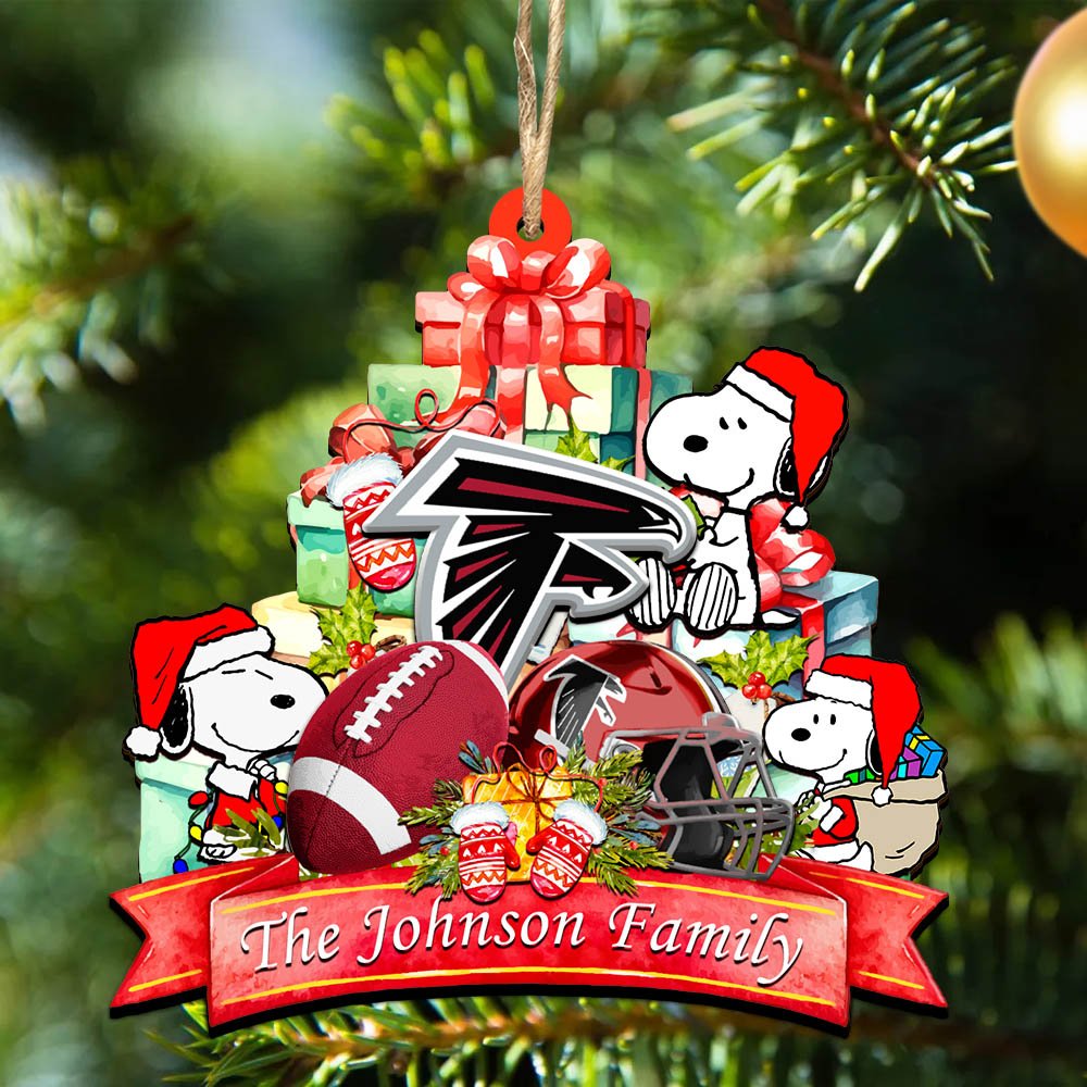 Atlanta Falcons 2 Layered Wooden Ornament 2024 Version Personalized Your Family Name, Sport Ornament, Christmas Gifts For Sport Fan, Home Decorations ETHY-52262