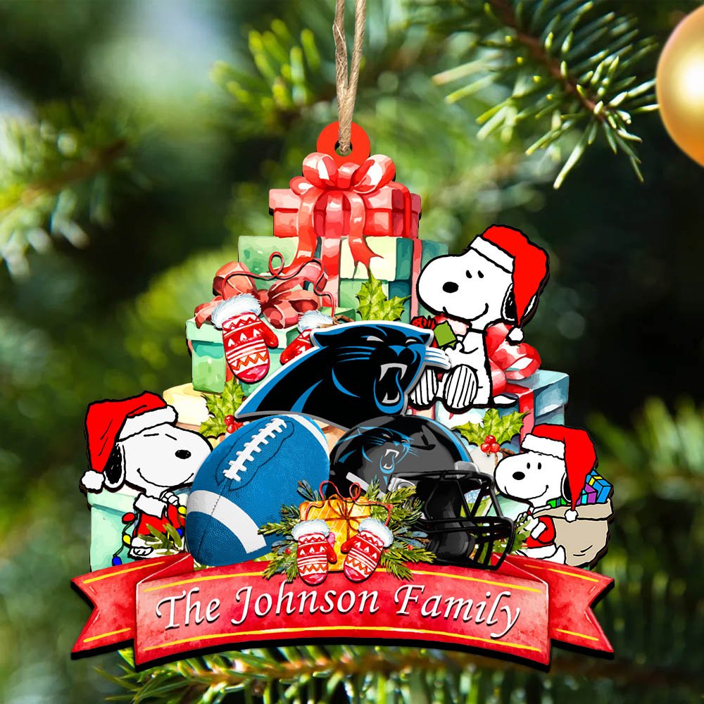 Carolina Panthers 2 Layered Wooden Ornament 2024 Version Personalized Your Family Name, Sport Ornament, Christmas Gifts For Sport Fan, Home Decorations ETHY-52262