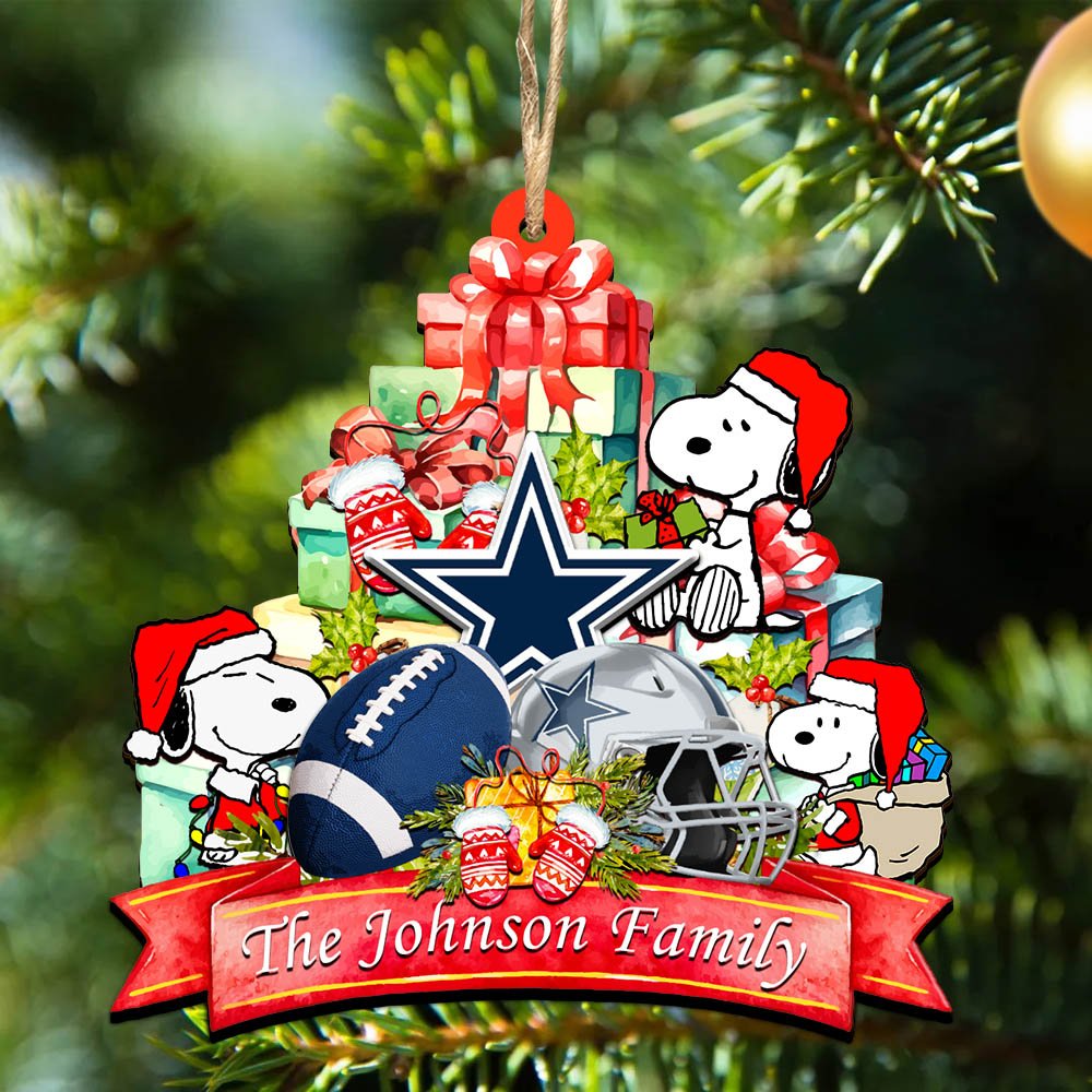 Dallas Cowboys 2 Layered Wooden Ornament 2024 Version Personalized Your Family Name, Sport Ornament, Christmas Gifts For Sport Fan, Home Decorations ETHY-52262