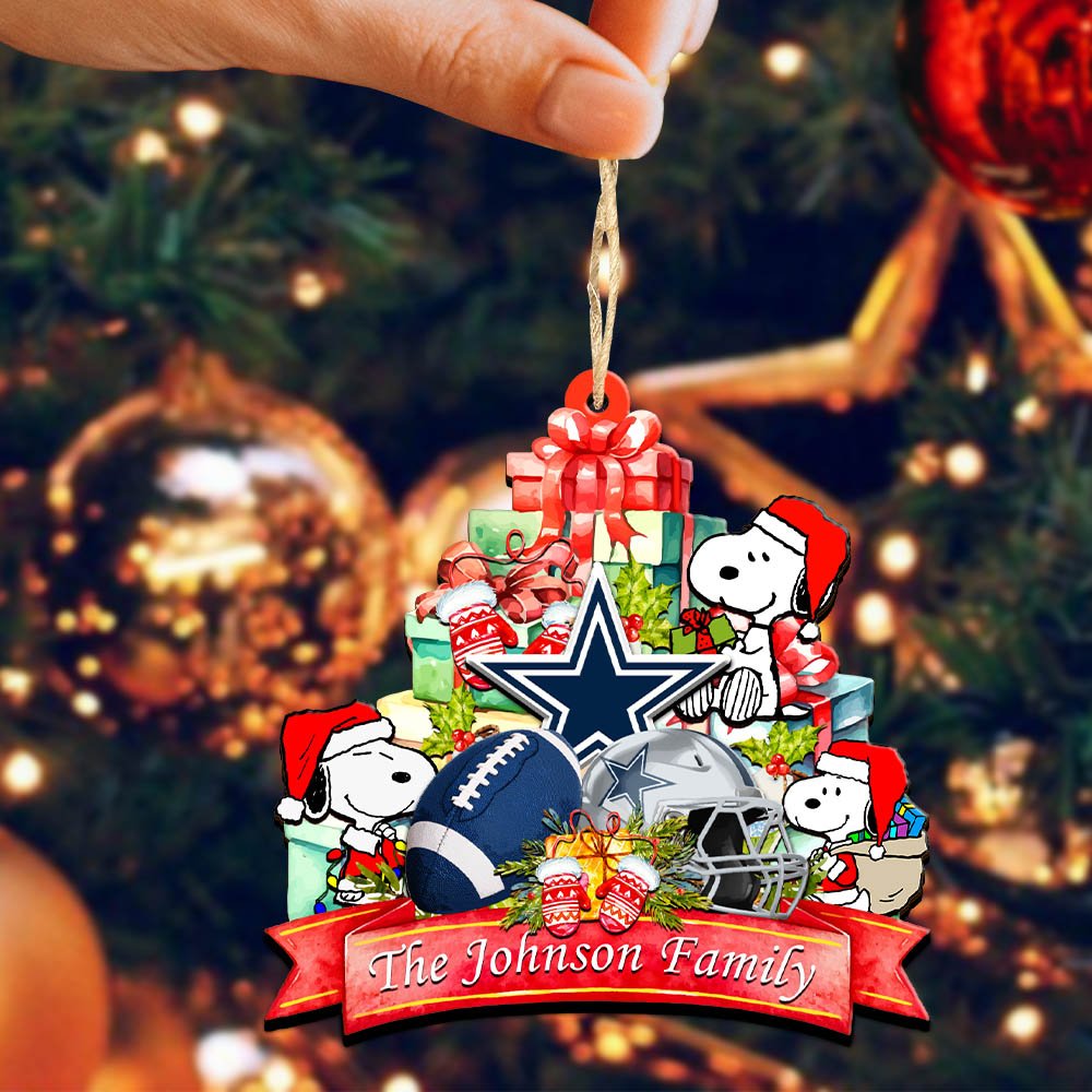 Alternative view of Dallas Cowboys 2 Layered Wooden Ornament 2024 Version Personalized Your Family Name, Sport Ornament, Christmas Gifts For Sport Fan, Home Decorations ETHY-52262