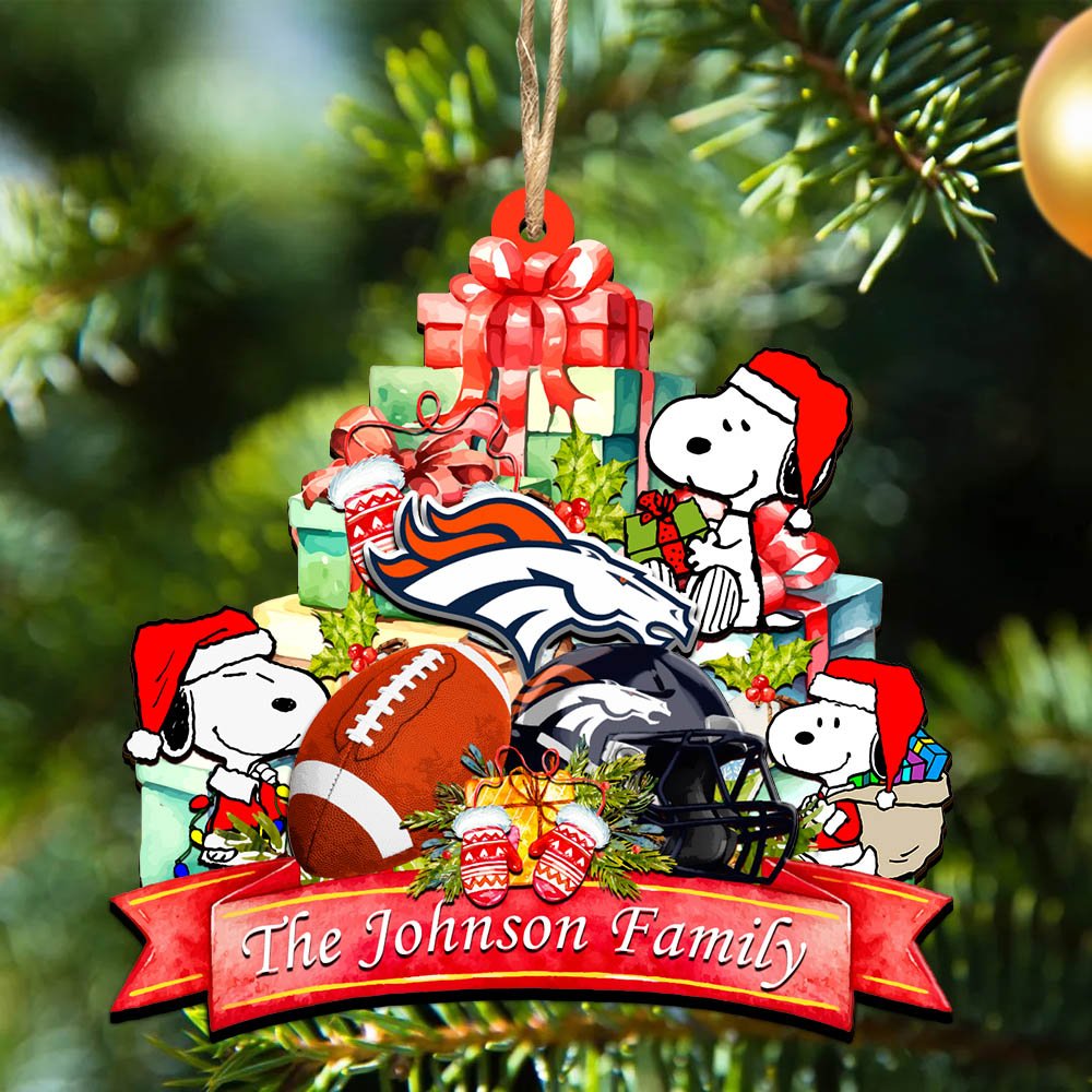Denver Broncos 2 Layered Wooden Ornament 2024 Version Personalized Your Family Name, Sport Ornament, Christmas Gifts For Sport Fan, Home Decorations ETHY-52262