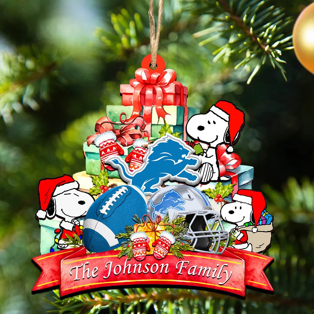 Detroit Lions 2 Layered Wooden Ornament 2024 Version Personalized Your Family Name, Sport Ornament, Christmas Gifts For Sport Fan, Home Decorations ETHY-52262