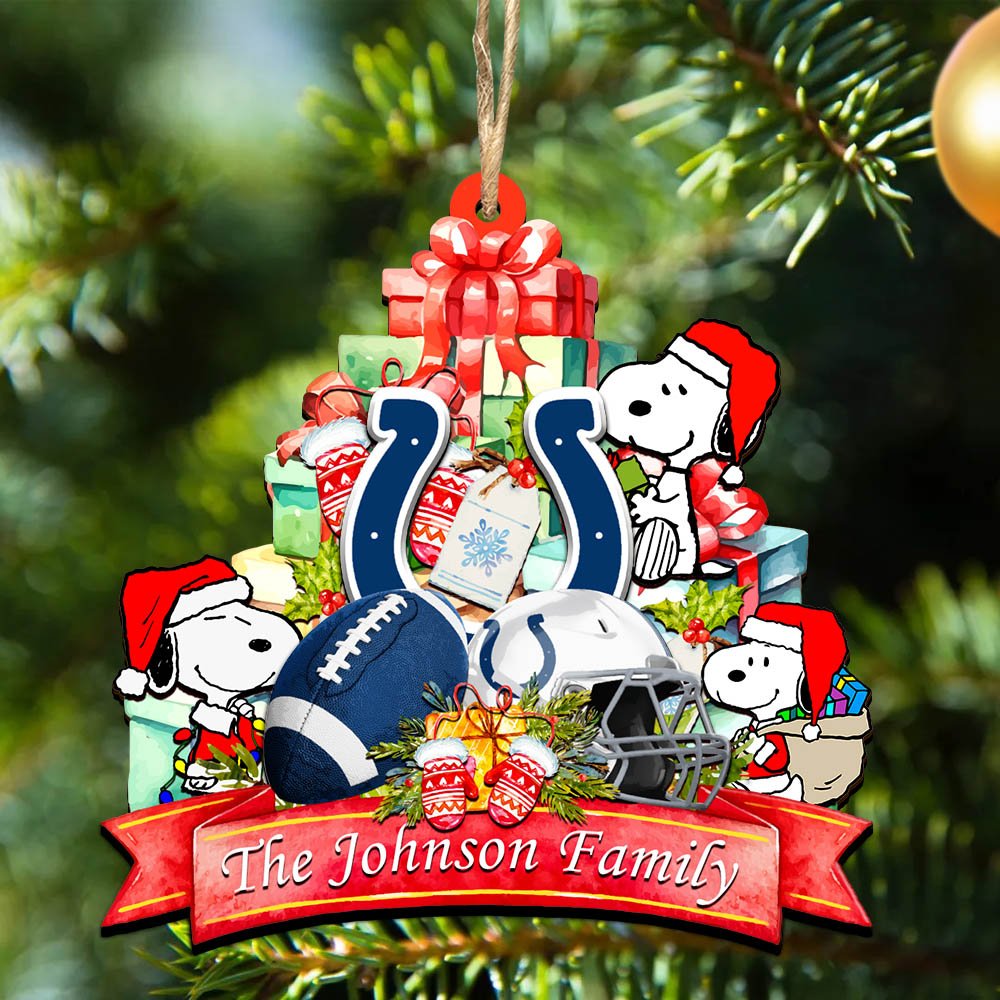 Indianapolis Colts 2 Layered Wooden Ornament 2024 Version Personalized Your Family Name, Sport Ornament, Christmas Gifts For Sport Fan, Home Decorations ETHY-52262