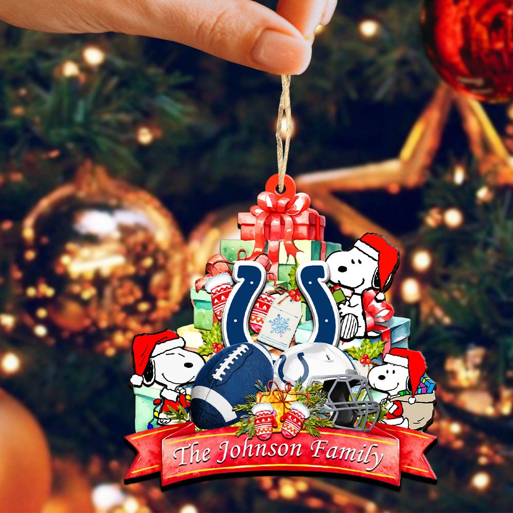Alternative view of Indianapolis Colts 2 Layered Wooden Ornament 2024 Version Personalized Your Family Name, Sport Ornament, Christmas Gifts For Sport Fan, Home Decorations ETHY-52262