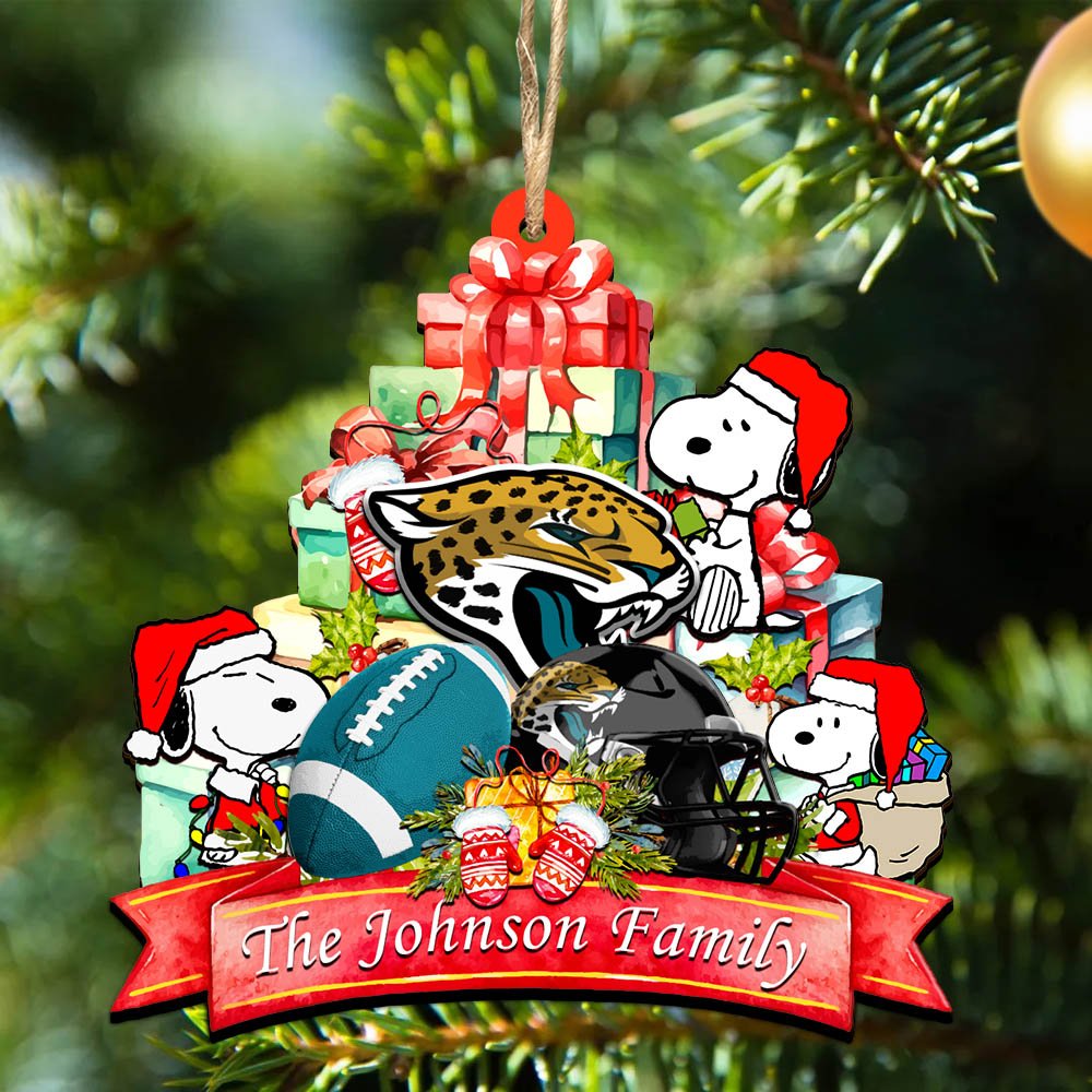 Jacksonville Jaguars 2 Layered Wooden Ornament 2024 Version Personalized Your Family Name, Sport Ornament, Christmas Gifts For Sport Fan, Home Decorations ETHY-52262