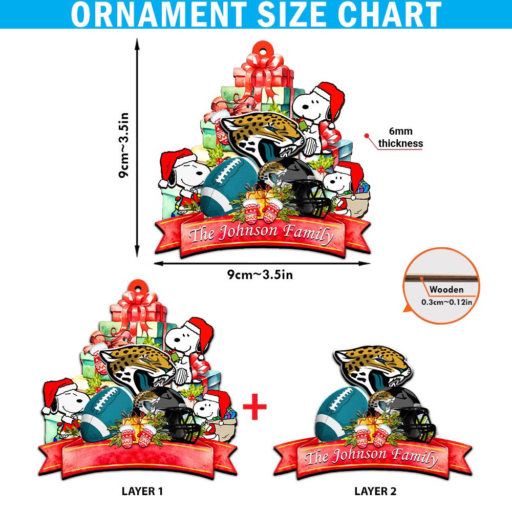 Jacksonville Jaguars 2 Layered Wooden Ornament 2024 Version Personalized Your Family Name, Sport Ornament, Christmas Gifts For Sport Fan, Home Decorations ETHY-52262 - Image 5