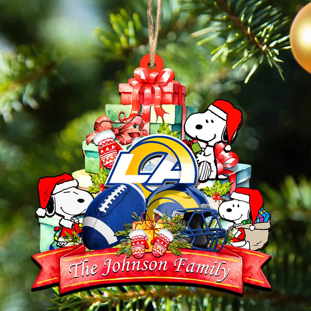Los Angeles Rams 2 Layered Wooden Ornament 2024 Version Personalized Your Family Name, Sport Ornament, Christmas Gifts For Sport Fan, Home Decorations ETHY-52262