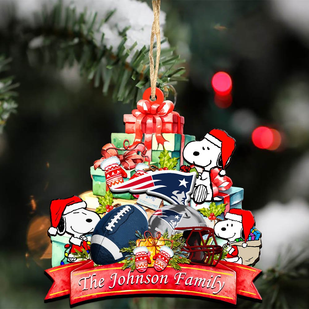 New England Patriots 2 Layered Wooden Ornament 2024 Version Personalized Your Family Name, Sport Ornament, Christmas Gifts For Sport Fan, Home Decorations ETHY-52262 - Image 4