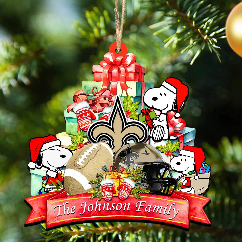 New Orleans Saints 2 Layered Wooden Ornament 2024 Version Personalized Your Family Name, Sport Ornament, Christmas Gifts For Sport Fan, Home Decorations ETHY-52262