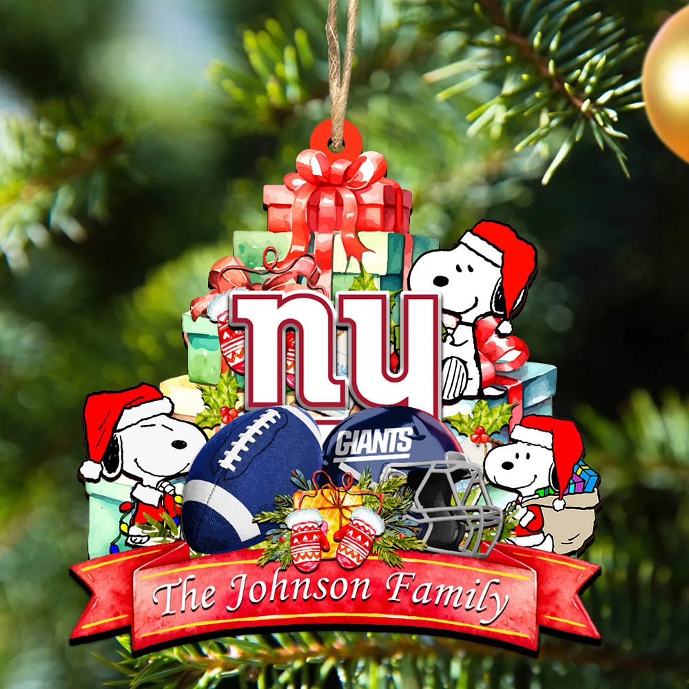 New York Giants 2 Layered Wooden Ornament 2024 Version Personalized Your Family Name, Sport Ornament, Christmas Gifts For Sport Fan, Home Decorations ETHY-52262