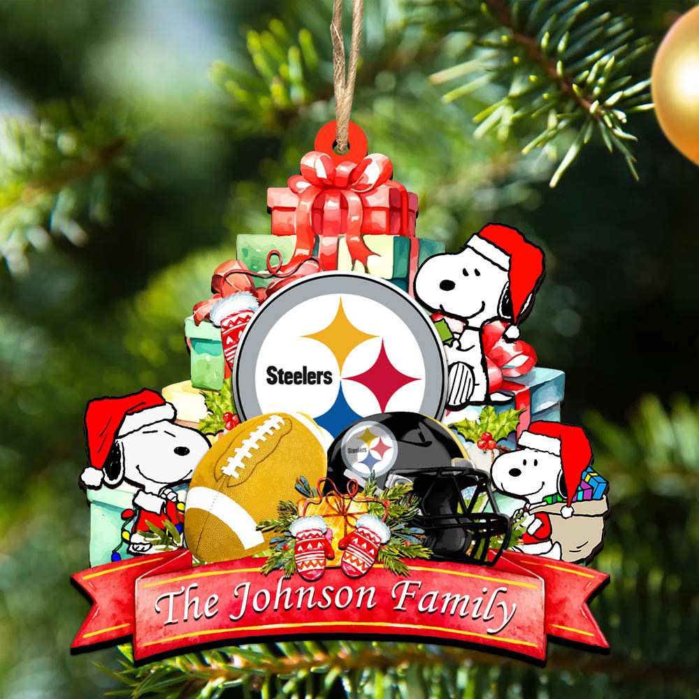 Pittsburgh Steelers 2 Layered Wooden Ornament 2024 Version Personalized Your Family Name, Sport Ornament, Christmas Gifts For Sport Fan, Home Decorations ETHY-52262