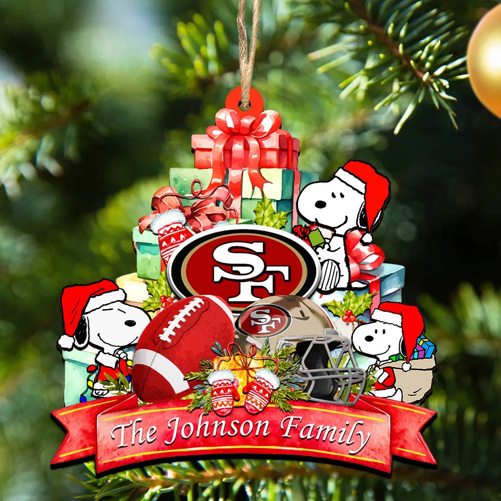 San Francisco 49ers 2 Layered Wooden Ornament 2024 Version Personalized Your Family Name, Sport Ornament, Christmas Gifts For Sport Fan, Home Decorations ETHY-52262