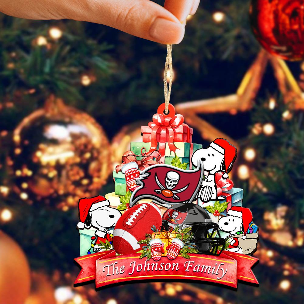 Alternative view of Tampa Bay Buccaneers 2 Layered Wooden Ornament 2024 Version Personalized Your Family Name, Sport Ornament, Christmas Gifts For Sport Fan, Home Decorations ETHY-52262