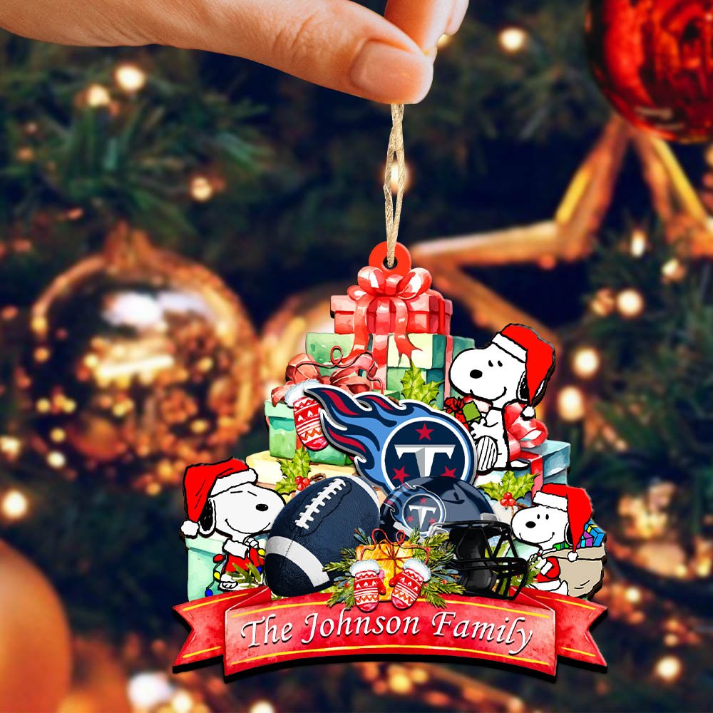 Alternative view of Tennessee Titans 2 Layered Wooden Ornament 2024 Version Personalized Your Family Name, Sport Ornament, Christmas Gifts For Sport Fan, Home Decorations ETHY-52262
