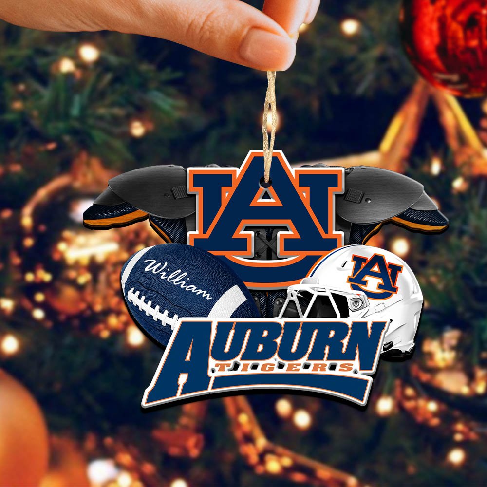 Alternative view of Auburn Tigers 2 Layered Wooden Ornament 2024 Version Personalized Your Name, America Football Ornament, Football Lover Gifts ETHY-52282